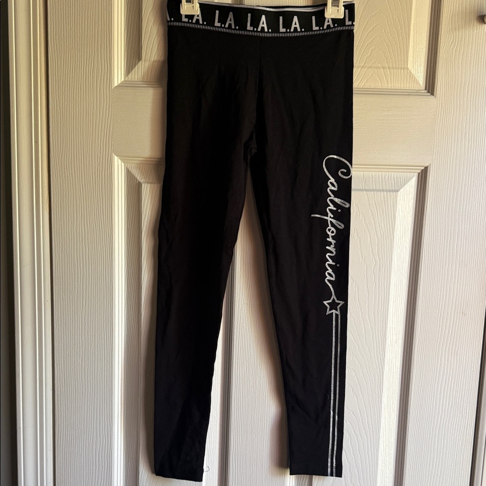 Primark Black Leggings with White 'California' Script